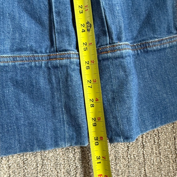 Anthropologie Pilcro And The Letterpress Bibbed Denim Wide Leg Jumpsuit Size 29 - Picture 10 of 13